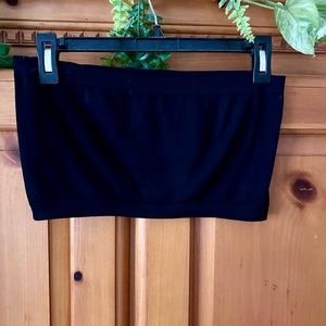 MUSA BLACK BANDEAU CROPPED TUBE TOP